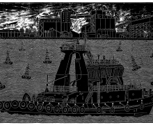 The Tugboat - 2008 - Linouct - 78cm x 115cm